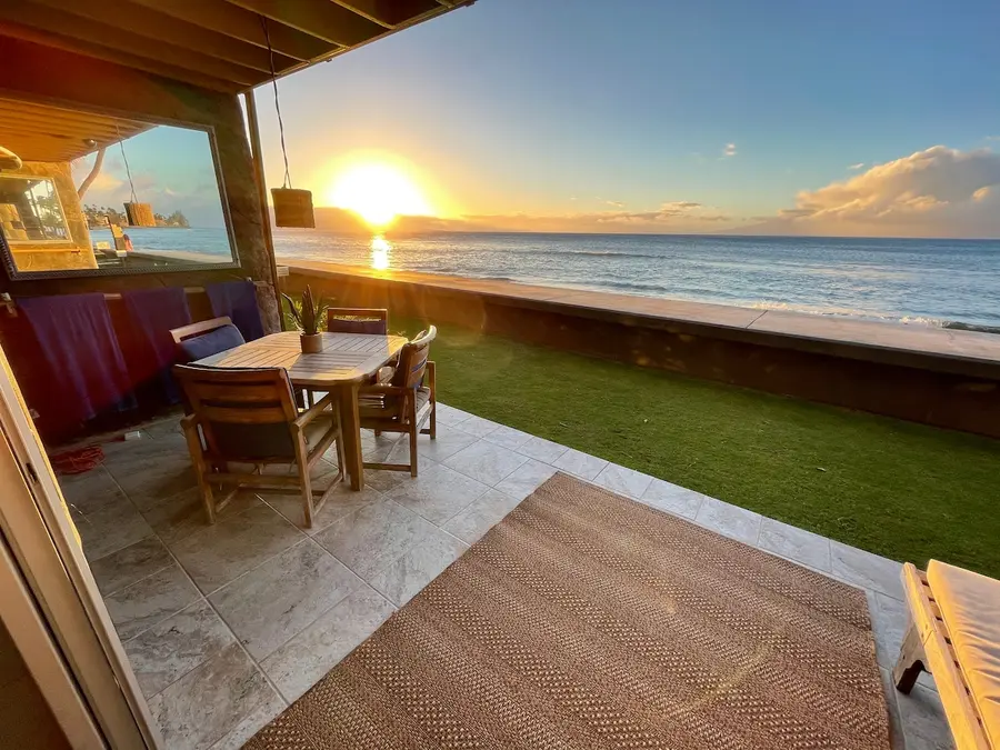 Private lanai at sunset
