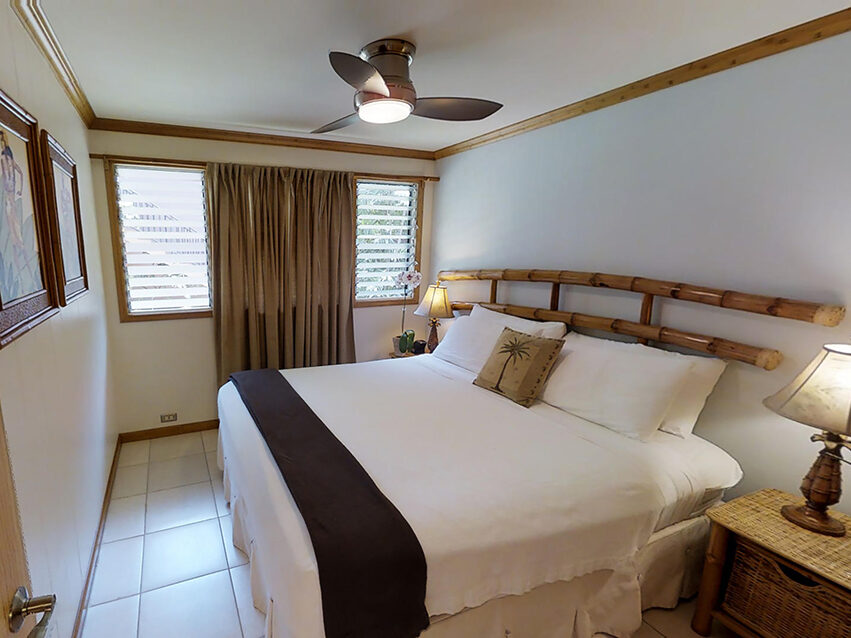 Primary bedroom with king bed