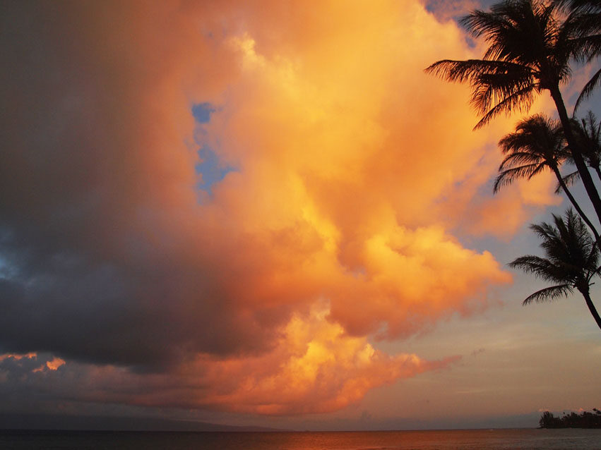 West Maui sunset viewed from Maui Sands
